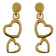 Boucles d'oreilles Coeurs Plaqué Or 18 carats