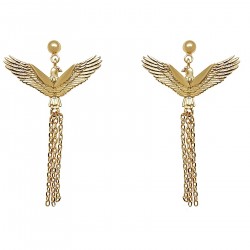 Boucles d'oreilles Aigle Plaqué Or 18 carats