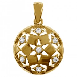 Pendentif Plaqué or 18 carats et Oxydes de Zirconium