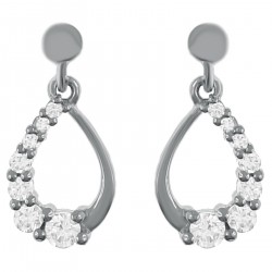 Boucles d'oreilles en Argent 925 rhodié et Oxydes Zirconium