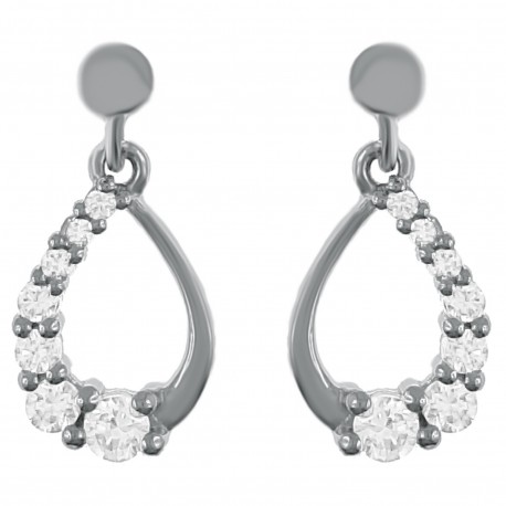 Boucles d'oreilles en Argent 925 rhodié et Oxydes Zirconium