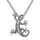 Pendentif Salamandre en Argent 925 rhodié et Oxydes Zirconium