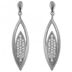 Boucles d'oreilles en Argent 925 rhodié et Oxydes Zirconium