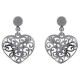 Boucles d'oreilles Coeur ajouré en Argent 925