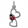 Pendentif Coeurs Coccinelle en Argent 925 rhodié