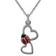 Pendentif Coeurs Coccinelle en Argent 925 rhodié