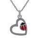 Pendentif Coeur Coccinelle en Argent 925 rhodié