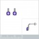 Boucles d'oreilles en Argent 925 rhodié et Oxyde Zirconium violet