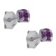 Boucles d'oreilles 3mm en Argent 925 et Cristal violet