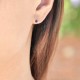 Boucles d'oreilles 3mm en Argent 925 et Cristal violet