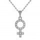 Pendentif symbole Féminin en Argent 925 rhodié et Oxydes de Zirconium