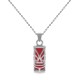 Collier Tiki en Argent 925 rhodié et Agate rouge