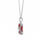 Collier Tiki en Argent 925 rhodié et Agate rouge