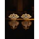 Boucles d'oreilles Fleur de lotus en acier doré 304L et Cristal