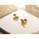 Boucles d'oreilles Fleur de lotus en acier doré 304L et Cristal